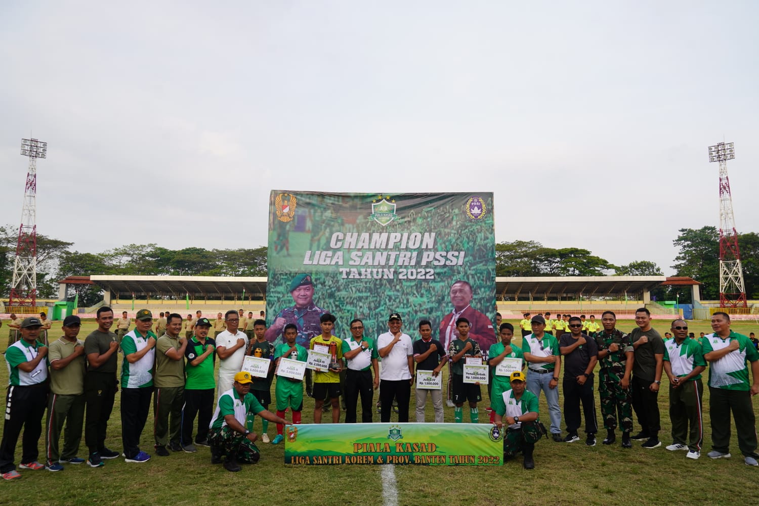 Tutup Turnamen Liga Santri PSSI Piala Kasad 2022, Danrem 064/MY : Tetap Kedepankan Persaudaraan Dan Persatuan