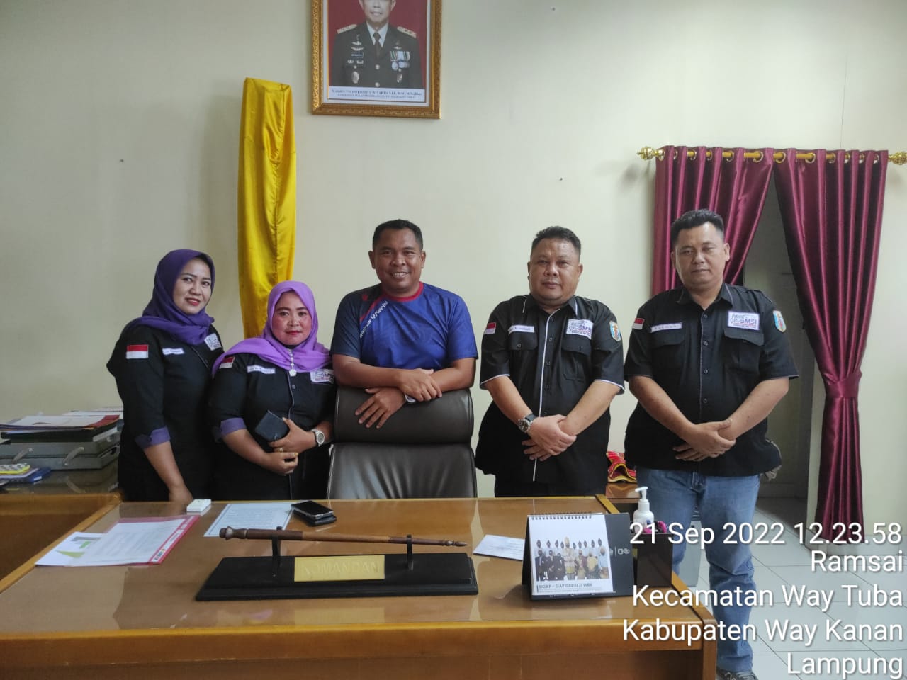 Letkol Sulistyo Yulianto.SE Komandan Skadron 12/Serbu Way Tuba menerima Kunjungan Pengurus SMSI Way Kanan