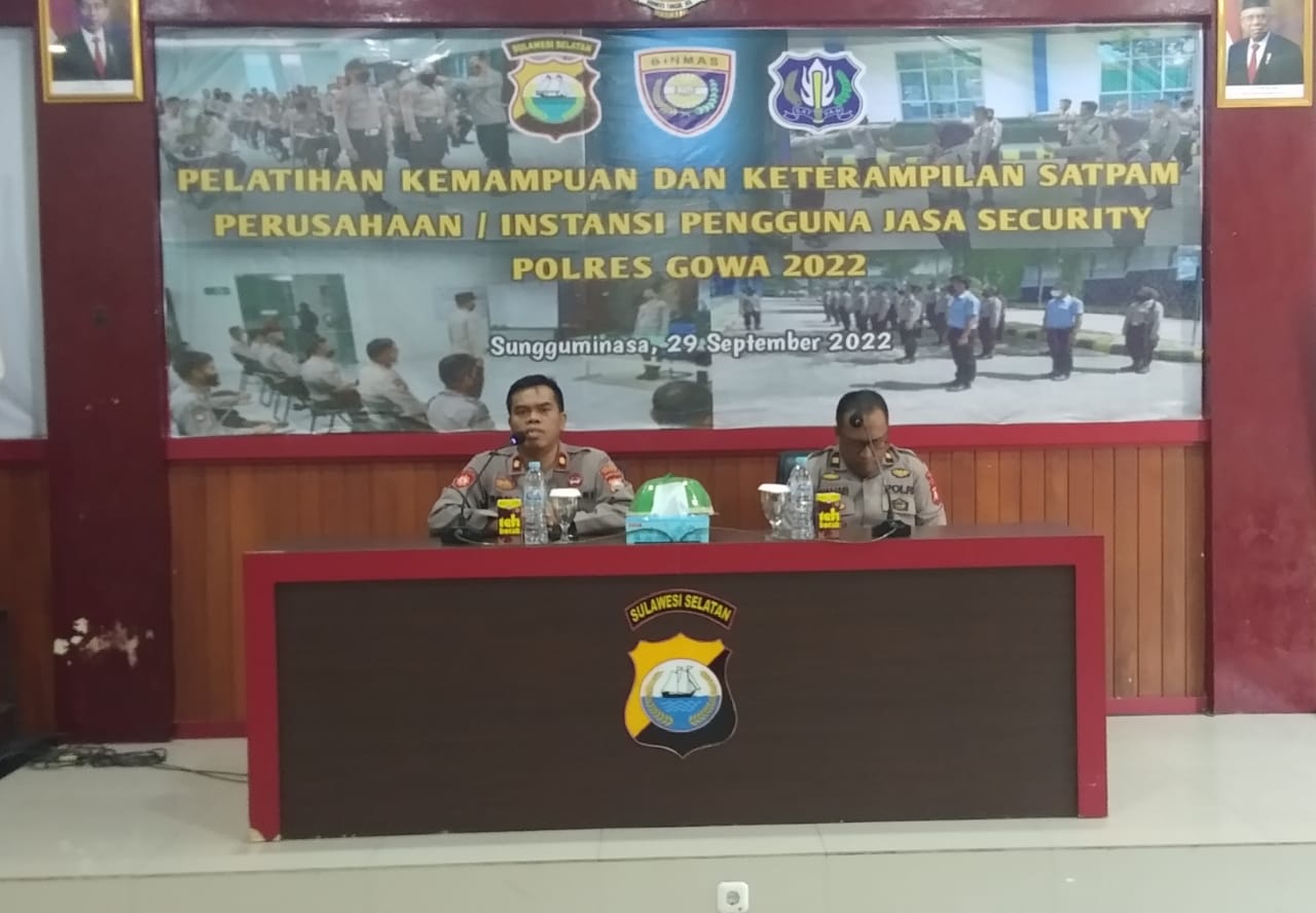 Tingkatkan Kemampuan Satpam, Polres Gowa Gelar Pelatihan Kemampuan dan Keterampilan