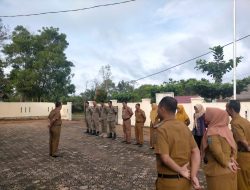 Camat Negri Agung Hapi Haryanto Pimpin Apel Pagi Perdana tahun 2023