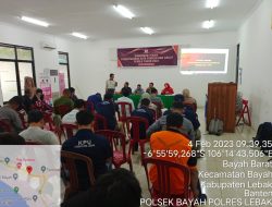 Pastikan Aman Kanit Intelkam Polsek Bayah Polres Lebak Monitoring BIMTEK Pemutahiran Data Pemilih Dan Coklit Pemilu Tahun 2024