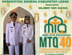 Pemerintah Daerah Kabupaten Lebak Mengucapkan Selamat Dan Sukses