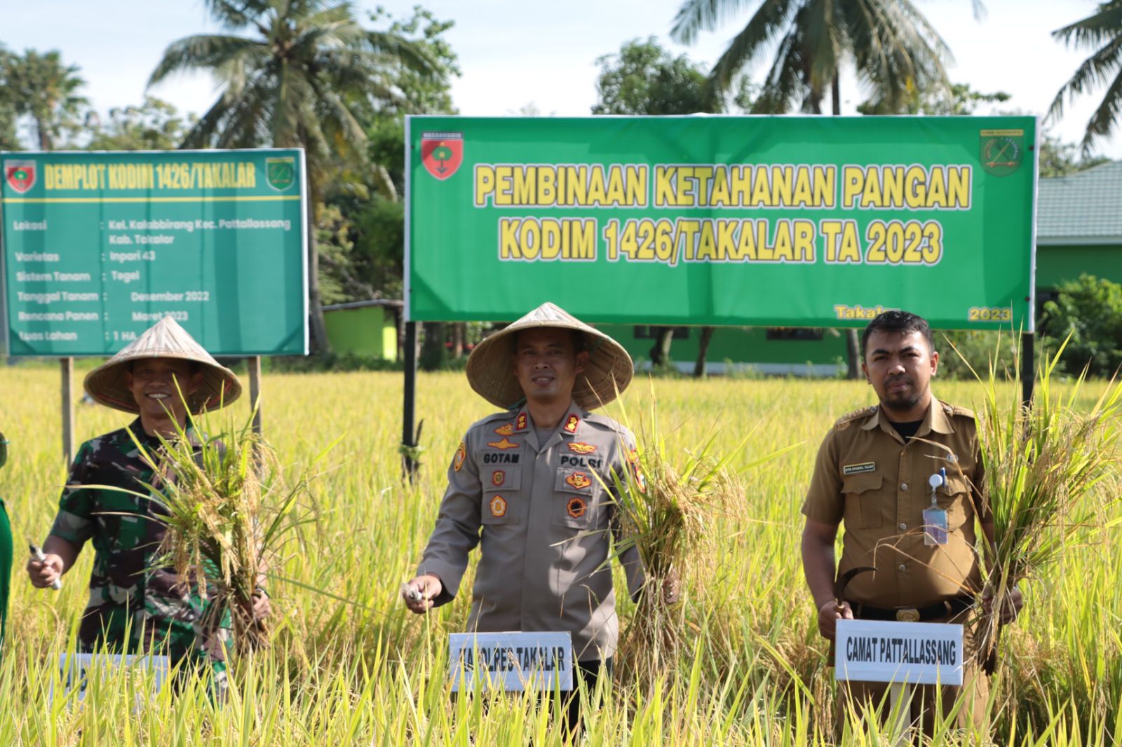 Kapolres Takalar Hadiri Giat Panen Raya Kodim 1426 Takalar