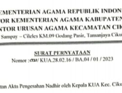 Akta Pengesahan Nadzir Diduga Cacat Administrasi, Kepala KUA ngaku Atas Intervensi Camat Hingga Catut Nama Tokoh Besar.