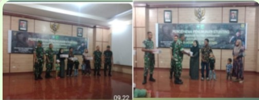 Kodim 0103/Aut serahkan bantuan dari Kasad Jenderal TNI Dudung Abdurachman untuk anak stunning. 
