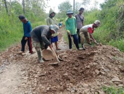 Pekerjaan Rehab Perkerasan Jalan Desa Leuwibalang Diduga Asal Jadi