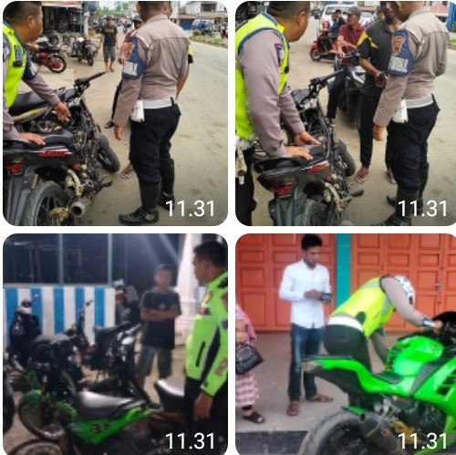Sat Lantas Polres Aceh Timur, Kembali Amankan sejumlah Sepeda Motor Berknalpot Brong