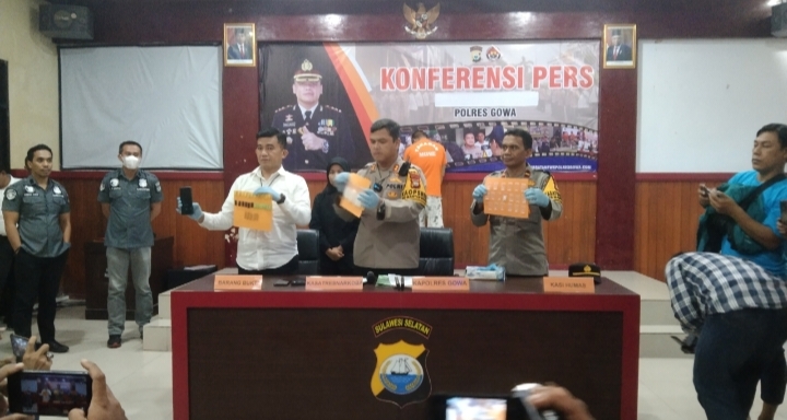 Dengan jumlah barang bukti yang Cukup fantastis”,Narkotika jenis sabu Polres gowa kembali Mengadakan Konferensi Pers.