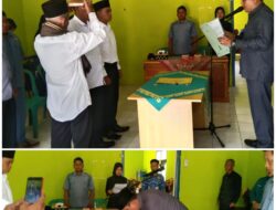 Pemerintah kampung tanjung harapan Lantik kasi kesra dan Kadus 01 selepas upacara HUT ke 26 way kanan