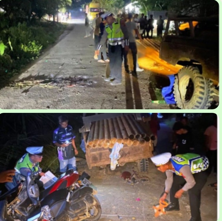 Unit Laka Satlantas Polres Aceh Timur Olah TKP Kecelakaan di Ranto Peureulak Yang Mengakibatkan Dua Remaja Putri Meninggal Dunia