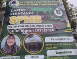 SMA YP PGRI 2 Makassar Buka Pendaftaran Siswa Baru Tahun Ajaran 2025/2026, Tawarkan Beragam Fasilitas dan Beasiswa SMA YP PGRI 2 Makassar Buka Pendaftaran Siswa Baru Tahun Ajaran 2025/2026, Tawarkan Beragam Fasilitas dan Beasiswa