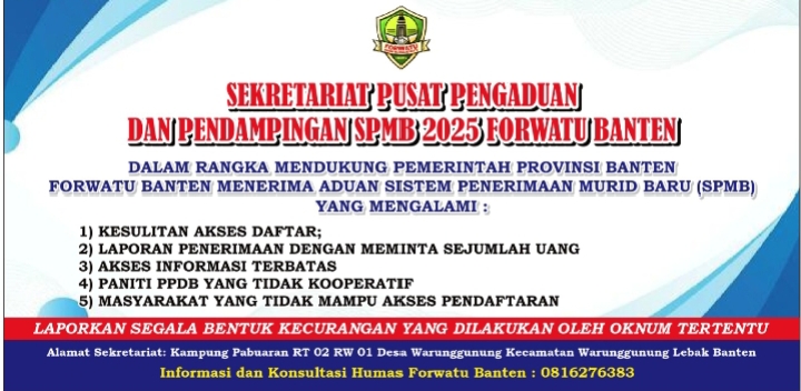 Buka Sekretariat Pengaduan dan Pendampingan, Forwatu Banten Kawal SPMB 2025