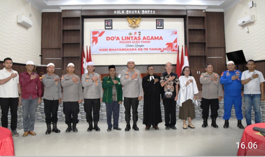 Sambut Hari Bhayangkara Ke-79 Polres Aceh Timur Gelar Doa Lintas Agama