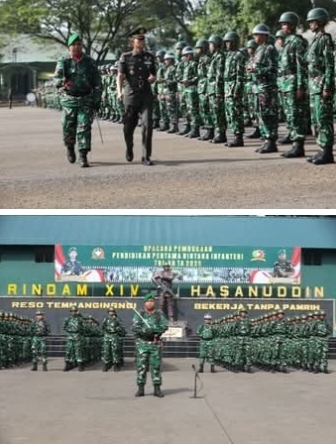 Pendidikan Pertama Bintara Infanteri TNI AD TA 2025 Resmi Dibuka di Rindam XIV/Hasanuddin