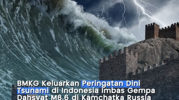 BMKG Keluarkan Peringatan Dini Tsunami Imbas Gempa Dahsyat di Kamchatka, Warga Diminta Waspada