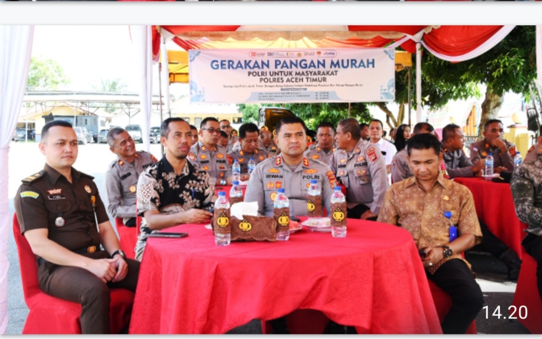 Polres Aceh Timur dan Perum Bulog Kantor Cabang Langsa Stabilkan Harga Beras Melalui Gerakan Pangan Murah