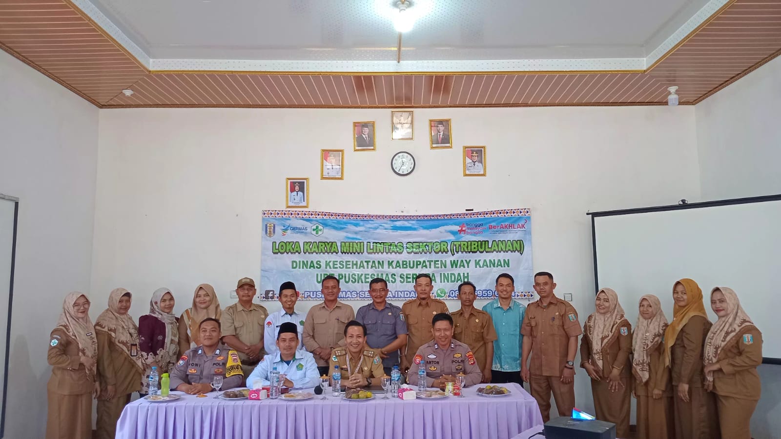Hadiri Lokmin, Polsek Pakuan Ratu Sampaikan Binluh di Aula UPT Puskesmas Serupa Indah