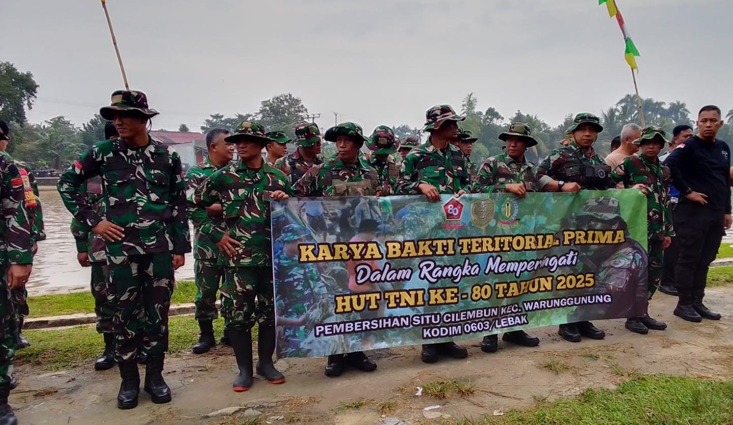 Karya Bakti Prima Pembersihan Situ Cilembun Dalam Rangka HUT TNI KE 80 Tahun 2025