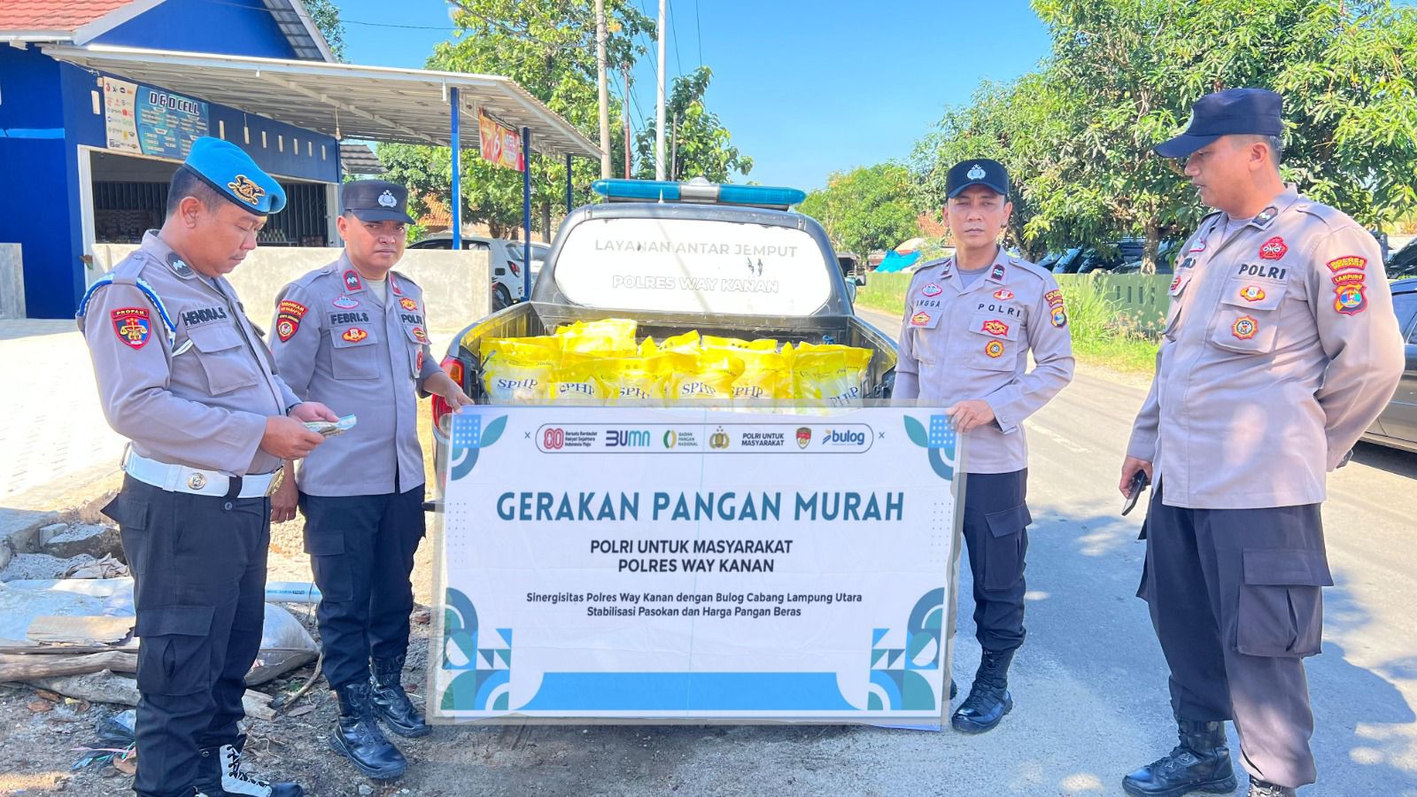 Dukung Stabilisasi Harga Pangan, Polres Way Kanan Gelar GPM di Kampung Negeri Bumi Putera