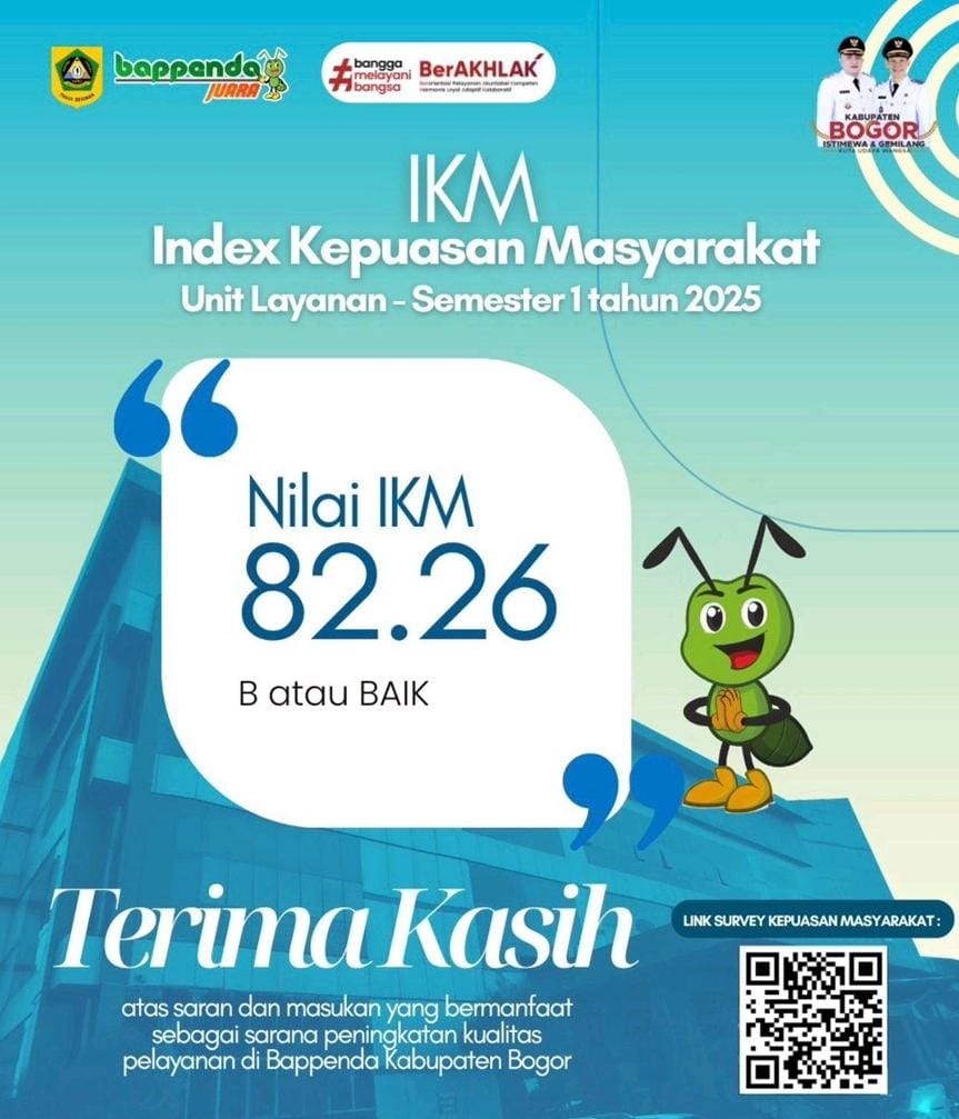 Bappenda Kabupaten Bogor Raih IKM Semester I dengan Nilai 82,26 Baik