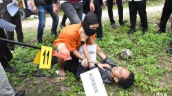 Polres Aceh Timur Gelar Rekontruksi Pembunuhan Pekerja Jasa Pengiriman Barang