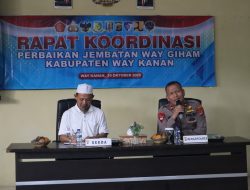 Rakor Perbaikan Jembatan Way Giham, Polres Way Kanan Ajak Instansi Terkait Bersinergi Mendukung Keselamatan Dan Kelancaran Transportasi