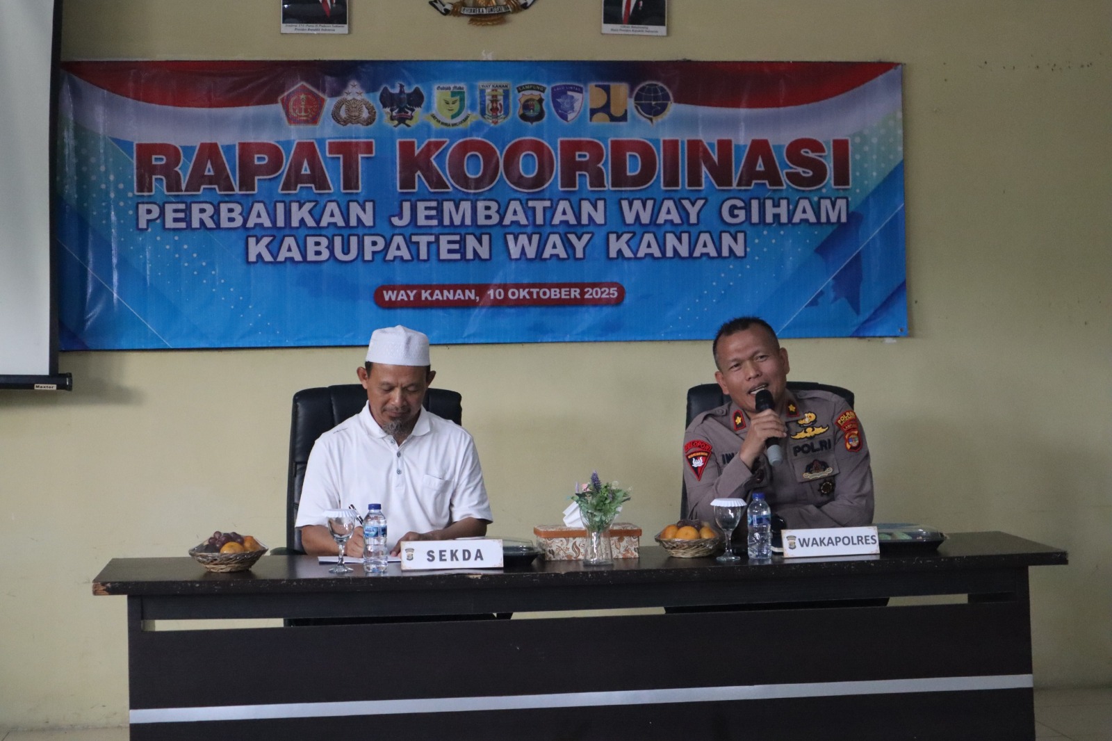 Rakor Perbaikan Jembatan Way Giham, Polres Way Kanan Ajak Instansi Terkait Bersinergi Mendukung Keselamatan Dan Kelancaran Transportasi