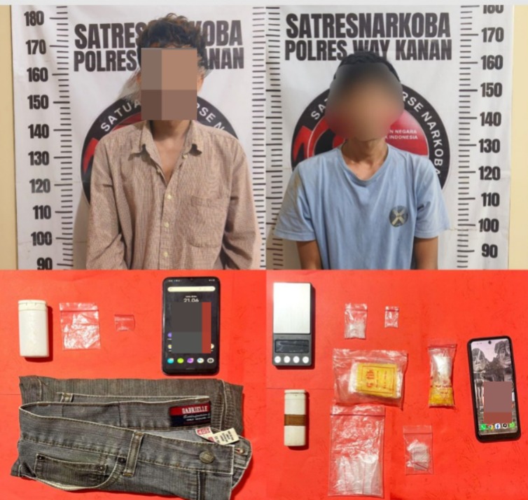 Satresnarkoba Polres Way Kanan Bekuk 2 TSK Diduga Edarkan Sabu di Gunung Labuhan