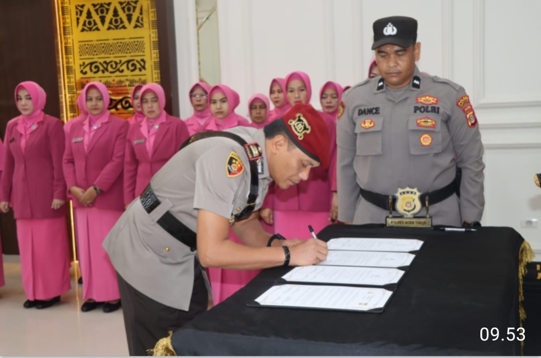 Kapolres Aceh Timur Pimpin Sertijab Kasat Intelkam, Kapolsek dan Pelantikan Kasat Reskrim
