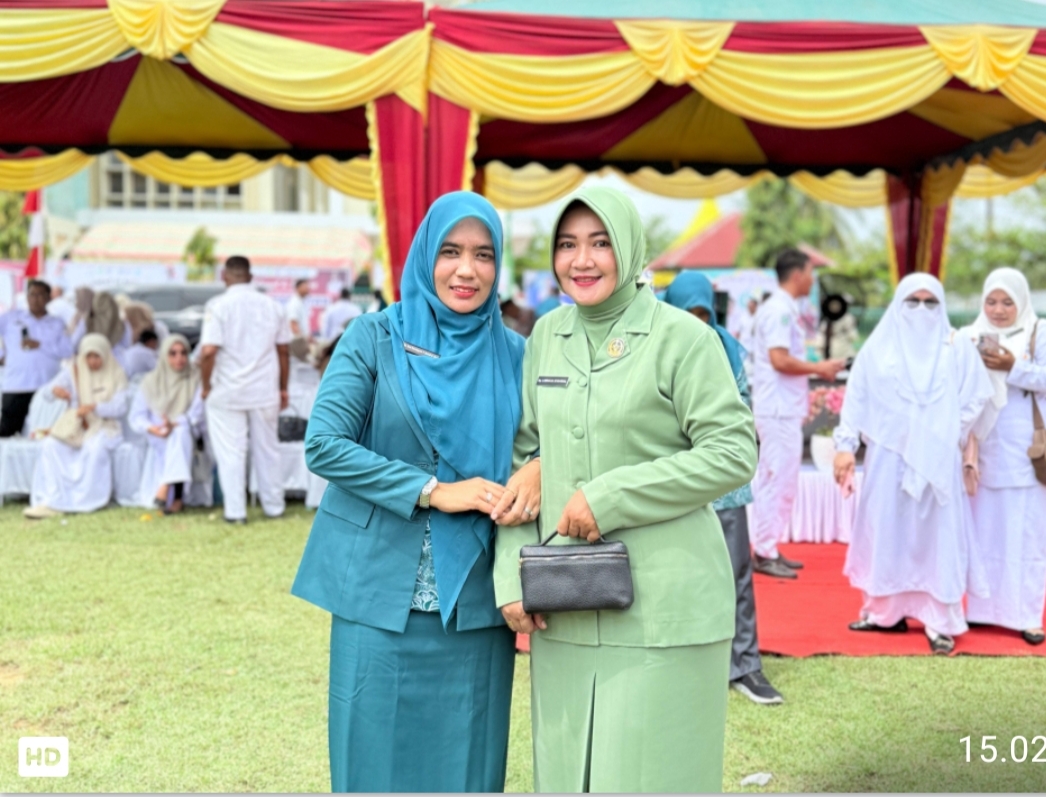 Istri Wakil Bupati Aceh Timur Hadiri HKN Ke- 61 Yang di Pusatkan di Simpang Ulim. 