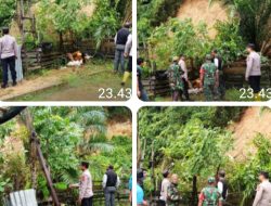 Respons Cepat Polsek Peureulak Barat Adanya Tanah Longsor Akibat Hujan Deras