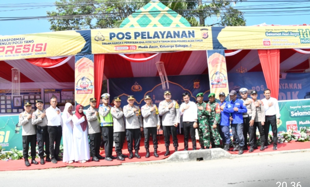 Kapolda Aceh Tinjau Pos Pelayanan Operasi Ketupat Seulawah Tahun 2026 Polres Aceh Timur