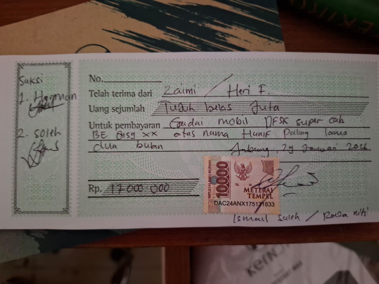 Diduga Wakil Ketua DPRD Lampung Timur Dari Partai Gerindra Hanif Fauzi,SE Menggelapkan Mobil Partai Gerindra