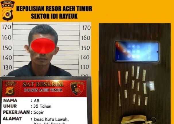 Patroli Kamtibmas Berbuah Penindakan, Personel Polsek Idi Rayeuk Amankan Terduga Pelaku Narkoba, 12 Paket Sabu Disita