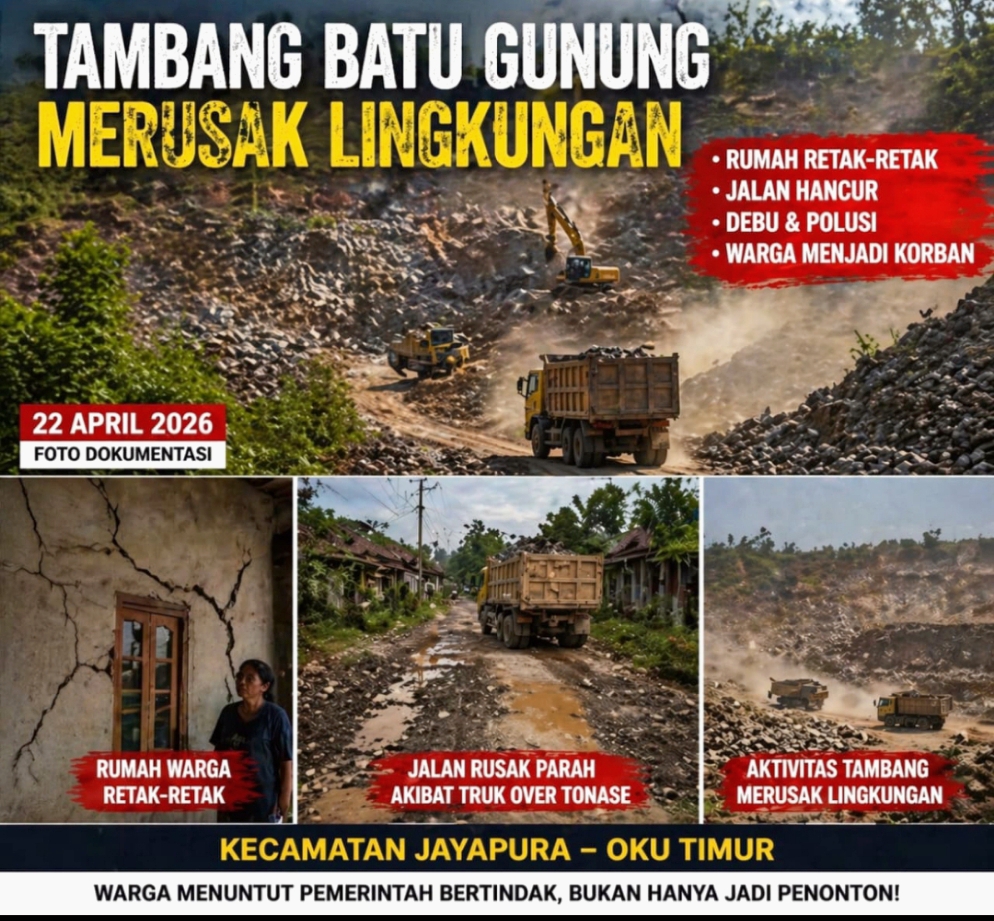 Sumber Daya Alam Dijarah, Warga Jadi Korban, Pemerintah OKU Timur Hanya Diam