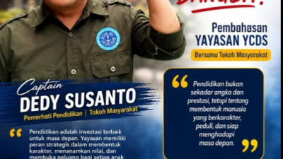 Pic Banner, tokoh masyarakat, pemerhati pendidikan, pembina Yayasan, Catain Dedy Susanto, berikan pesan humanis di momen Hardiknas, 02 Mei 2026. (dok. Star7Tv/foto edit, Roni)